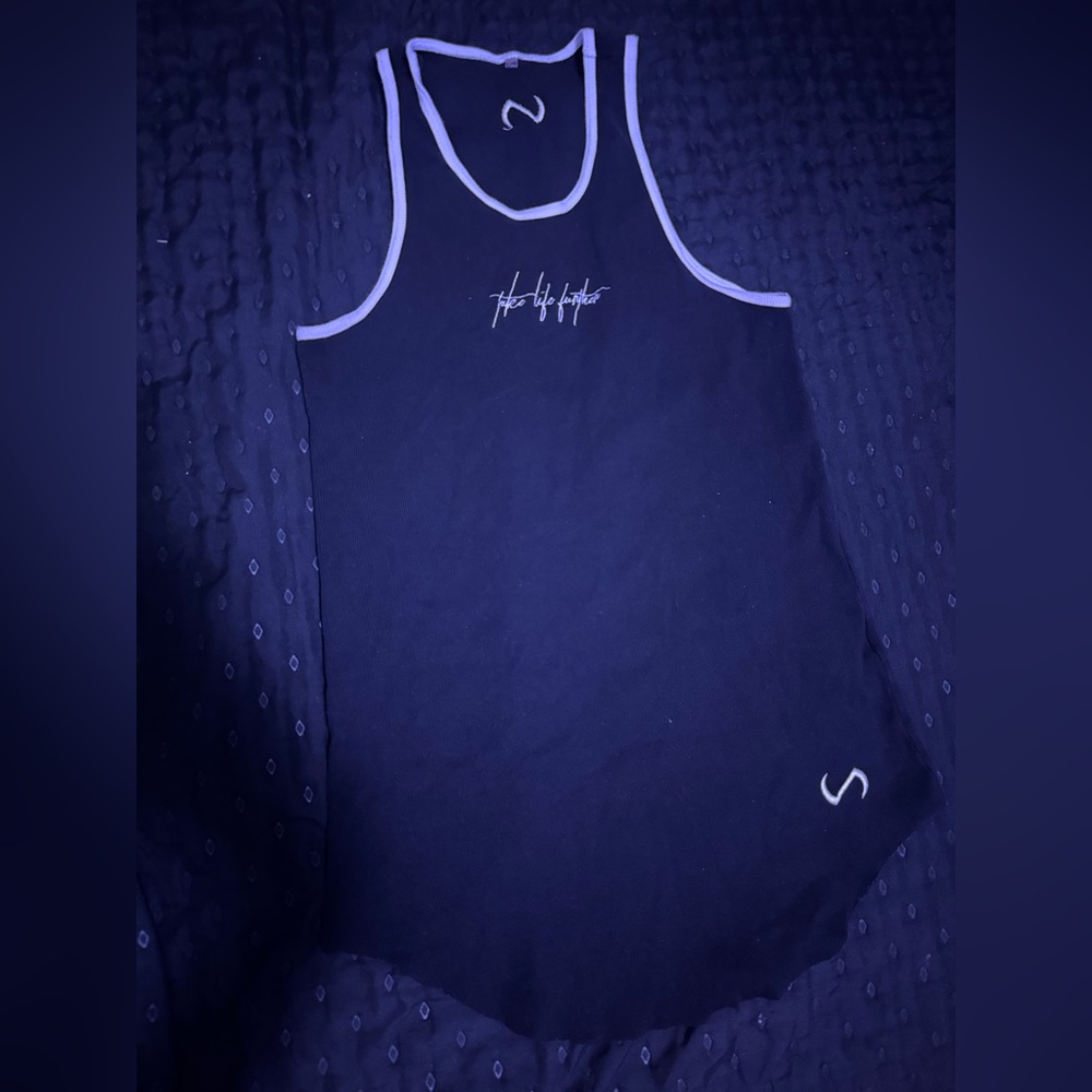 TLF black signature Tank Top with White Trim